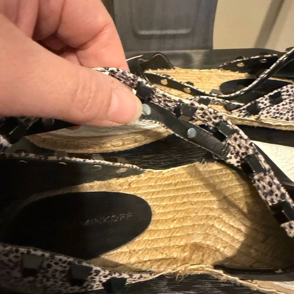 Rebecca Minkoff Gilles Studded Espadrille Ankle Wrap Flats Sz 8